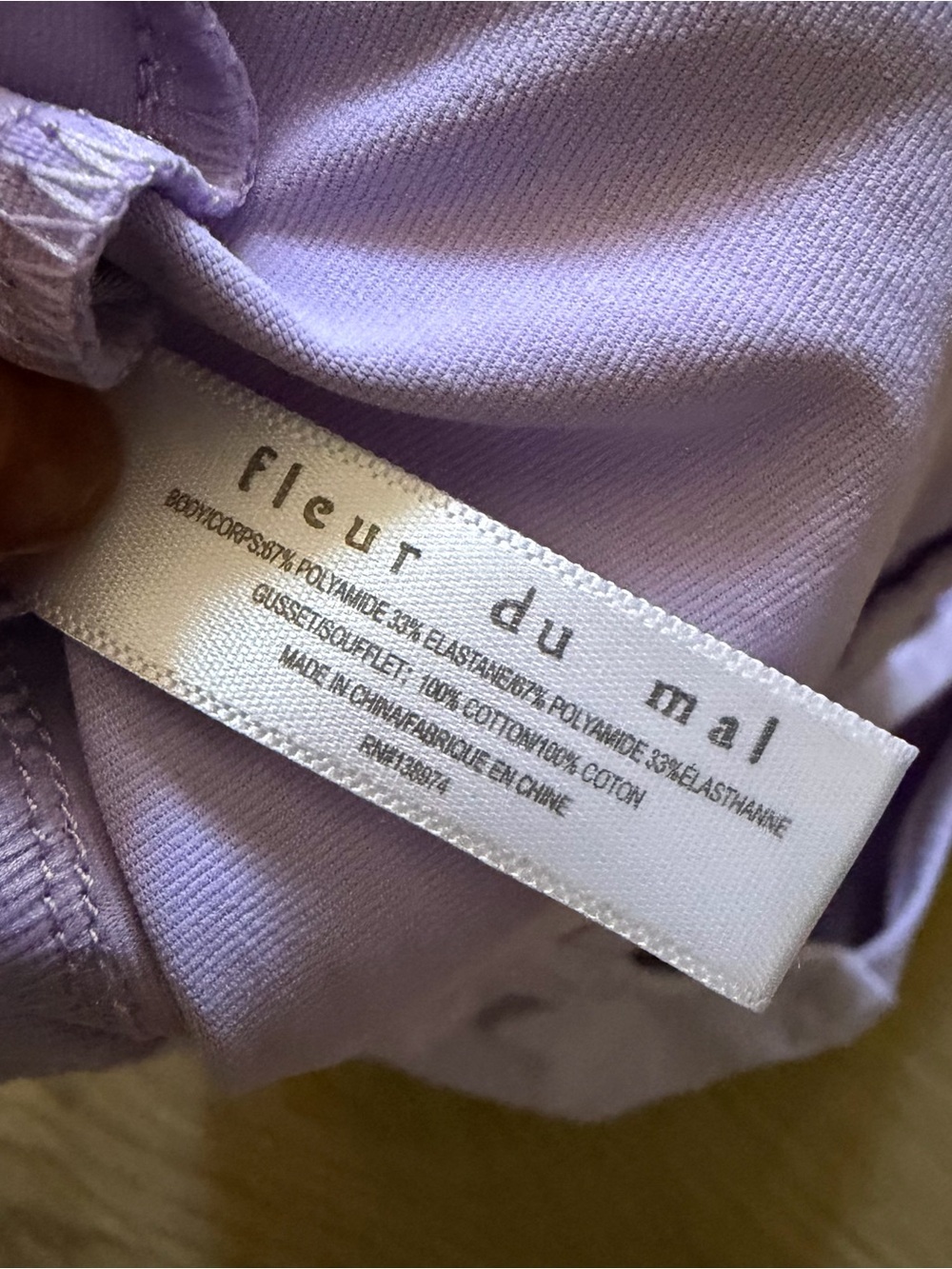 Fleur du mal lilac body suit deep v - Picture 4 of 4